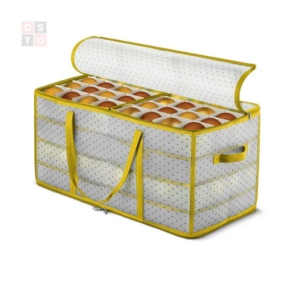 OSTO Clear Plastic Christmas Ornament Storage Box Stores Up to 128 Ornaments of 3”; 2-way zipper,Carry Handles. Tear Proof and Waterproof 8 OSTO Clear Plastic Christmas Ornament Storage Box Stores Up to 128 Ornaments of 3”; 2-way zipper,Carry Handles. Tear Proof and Waterproof - Image 6