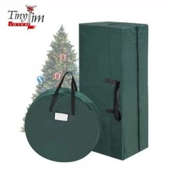 Hastings Home Christmas Tree and Wreath Canvas Storage Bags With Handles- Green/Black, Set of 2 -Christmas Storage Sales GUEST 02aa7375 3908 4acd b5b6 4141e168fe2e