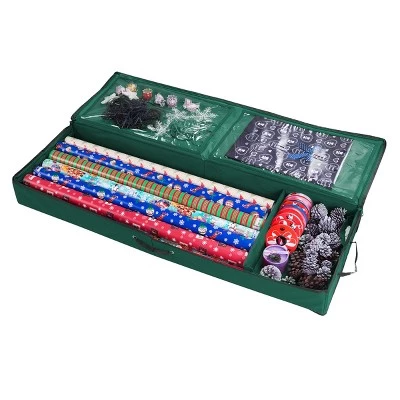 Hastings Home Low-Profile Wrapping Paper Storage Organizer - Green 4 Hastings Home Low-Profile Wrapping Paper Storage Organizer - Green - Image 2