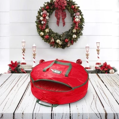 OSTO Water Resistant Christmas Wreath Storage Bag Holder, Year-Round Artificial Wreaths Storage Protection and Practical Features 3 OSTO Water Resistant Christmas Wreath Storage Bag Holder, Year-Round Artificial Wreaths Storage Protection and Practical Features
