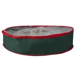 Home Basics Textured PVC 25" Christmas Wreath Bag, Green -Christmas Storage Sales GUEST 0fe41ecb 050a 455f 8ecb 67cb7f9c3eb2