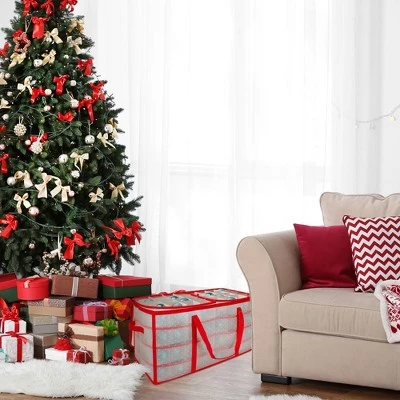 Northlight 26.25" Transparent Zip Up Christmas Storage Box- Holds 128 Ornaments 3 Northlight 26.25" Transparent Zip Up Christmas Storage Box- Holds 128 Ornaments