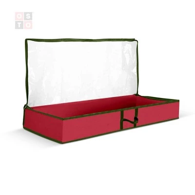 OSTO 2-Pack Underbed Accessory Bag Holds Various Holiday Accessories Such as Stocking, Blanket, and Comforters; Bag Is of Clear PVC And Non-Woven Fabric, Has Dual Zipper, and 2 Hand Grips 5 OSTO 2-Pack Underbed Accessory Bag Holds Various Holiday Accessories Such as Stocking, Blanket, and Comforters; Bag Is of Clear PVC And Non-Woven Fabric, Has Dual Zipper, and 2 Hand Grips - Image 3