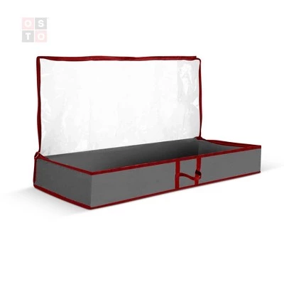 OSTO 2-Pack Underbed Accessory Bag Holds Various Holiday Accessories Such as Stocking, Blanket, and Comforters; Bag Is of Clear PVC And Non-Woven Fabric, Has Dual Zipper, and 2 Hand Grips 7 OSTO 2-Pack Underbed Accessory Bag Holds Various Holiday Accessories Such as Stocking, Blanket, and Comforters; Bag Is of Clear PVC And Non-Woven Fabric, Has Dual Zipper, and 2 Hand Grips - Image 5