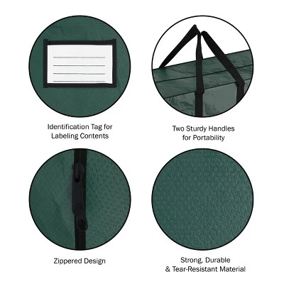 Hastings Home Christmas Tree Storage Bag for up to 7.5-ft. Artificial Trees - Green 4 Hastings Home Christmas Tree Storage Bag for up to 7.5-ft. Artificial Trees - Green - Image 2