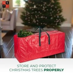 OSTO Waterproof Artificial Christmas Tree Storage Bag for Disassembled Trees up to 7.5 Feet 48x15x20 Inch