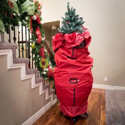 Northlight 96" Large Red Upright Christmas Tree Protective Storage Bag - For Artificial Trees 3 Northlight 96" Large Red Upright Christmas Tree Protective Storage Bag - For Artificial Trees