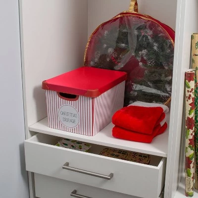 Simplify Ornament Tote Organizer Red Striped 9 Simplify Ornament Tote Organizer Red Striped - Image 7