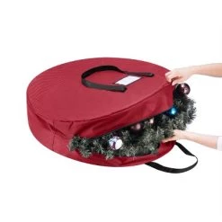 Hastings Home Round Wreath Storage Bag With Handles - 36", Red 8 Hastings Home Round Wreath Storage Bag With Handles - 36", Red -Christmas Storage Sales GUEST 323864f6 b96e 49bc bb32 7a8c08636cda