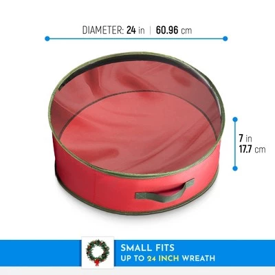 OSTO Lightweight Christmas Wreath Storage Bag Holder with Clear Top, Nonwoven with Card Slot and Carry Handles 2-Pack Green 5 OSTO Lightweight Christmas Wreath Storage Bag Holder with Clear Top, Nonwoven with Card Slot and Carry Handles 2-Pack Green - Image 3