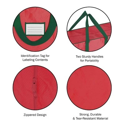 Elf Stor Christmas Tree Bag for 7.5FT Tree, Red 4 Elf Stor Christmas Tree Bag for 7.5FT Tree, Red - Image 2