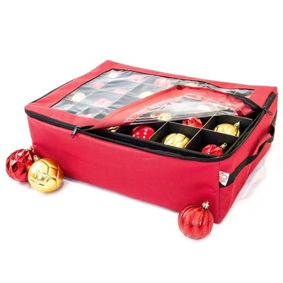 Northlight 2-Tray Red Christmas Ornament Storage Bag - Holds up to 48 Ornaments 3 Northlight 2-Tray Red Christmas Ornament Storage Bag - Holds up to 48 Ornaments
