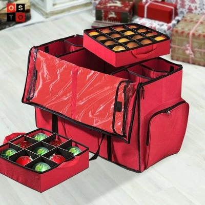 OSTO Christmas Ornament Storage Container Fits 73 Ornaments Plus Room For Figurines. Extra-Strong 600D Polyester Waterproof and Tearproof 5 OSTO Christmas Ornament Storage Container Fits 73 Ornaments Plus Room For Figurines. Extra-Strong 600D Polyester Waterproof and Tearproof - Image 3