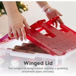 IRIS USA Ornament Storage Box, Plastic Organization Container Bin, Clear/Red 11 IRIS USA Ornament Storage Box, Plastic Organization Container Bin, Clear/Red -Christmas Storage Sales GUEST 3a9a2c84 28cb 4c10 b7c7 b2fbdae96b21