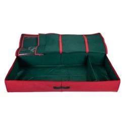 Northlight 24” Red and Green Christmas Decoration Storage Bag with Clear Transparent Lid -Christmas Storage Sales GUEST 3ba7ca8f 6e2c 47d9 bddb ac3494a43800