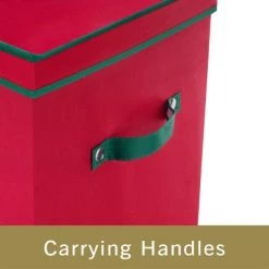 Hastings Home Wrapping Paper Upright Storage Box for 20 Rolls of 40" Gift Wrap With Lid, Dividers and Handles - Red With Green Handles 10 Hastings Home Wrapping Paper Upright Storage Box for 20 Rolls of 40" Gift Wrap With Lid, Dividers and Handles - Red With Green Handles -Christmas Storage Sales GUEST 3d682824 d263 44ab ab89 476c22784b83