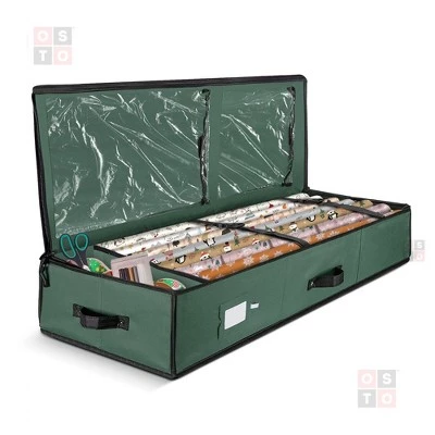 OSTO Premium Underbed Wrapping Paper Organizer with Interior Pockets Fits 18-24 40” Rolls. 600D Oxford Polyester Tear Proof Material 6 OSTO Premium Underbed Wrapping Paper Organizer with Interior Pockets Fits 18-24 40” Rolls. 600D Oxford Polyester Tear Proof Material - Image 5
