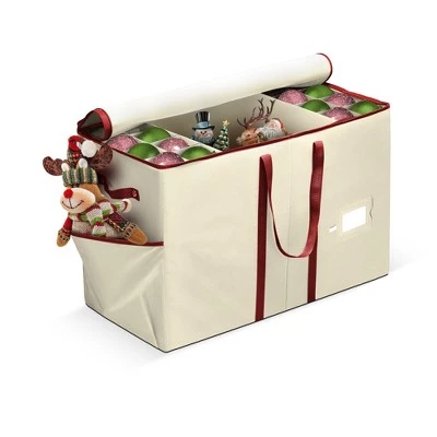 OSTO Multi-featured Christmas Ornament and Figurine Storage Container with Pockets, Dividers, & Card Slot. Fits 80 3” Holiday Ornaments 9 OSTO Multi-featured Christmas Ornament and Figurine Storage Container with Pockets, Dividers, & Card Slot. Fits 80 3” Holiday Ornaments - Image 7