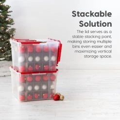 IRIS USA Ornament Storage Box, Plastic Organization Container Bin, Clear/Red 12 IRIS USA Ornament Storage Box, Plastic Organization Container Bin, Clear/Red -Christmas Storage Sales GUEST 427cdf21 848f 45df 8486 45a8e0707400