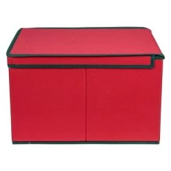 Northlight 16" Red Collapsible Christmas Decoration Storage Box with Handel -Christmas Storage Sales GUEST 44160cf4 4e80 4437 abbf b2a658bcfa13