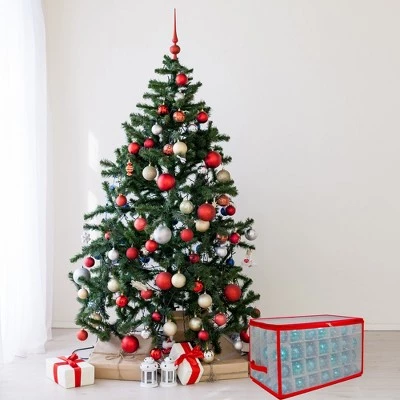 Northlight 20.5" Transparent Zip Up Christmas Storage Box- Holds 112 Ornaments 4 Northlight 20.5" Transparent Zip Up Christmas Storage Box- Holds 112 Ornaments - Image 2