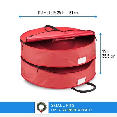 OSTO Double Attached Christmas Wreath Storage Bag Holder, Tear-Proof Extra Strong 600D Oxford, Pouch for Garlands and More 5 OSTO Double Attached Christmas Wreath Storage Bag Holder, Tear-Proof Extra Strong 600D Oxford, Pouch for Garlands and More - Image 3