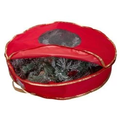 36in Wreath Bag with Window Red - Simplify