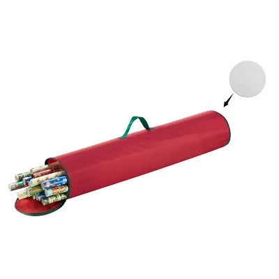 DTX Intl Wrapping Paper Storage Bag - Organize up to 25 Rolls of Gift Wrap Upright, Hanging, or Under the Bed - Zipper Canvas Tote by Tiny Tim Totes (Red) 5 DTX Intl Wrapping Paper Storage Bag - Organize up to 25 Rolls of Gift Wrap Upright, Hanging, or Under the Bed - Zipper Canvas Tote by Tiny Tim Totes (Red) - Image 3