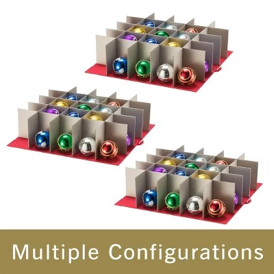 Hastings Home Christmas Ornament Storage Box With 75 Compartments - Red 8 Hastings Home Christmas Ornament Storage Box With 75 Compartments - Red - Image 6