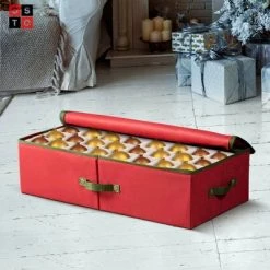 OSTO Underbed Christmas Ornament Storage Box Stores Up to 64 Holiday Ornaments of 3 in; Non-Woven Fabric with handles and 2-way zipper 11 OSTO Underbed Christmas Ornament Storage Box Stores Up to 64 Holiday Ornaments of 3 in; Non-Woven Fabric with handles and 2-way zipper -Christmas Storage Sales GUEST 54531455 a604 4257 a6b6 329b49131f76