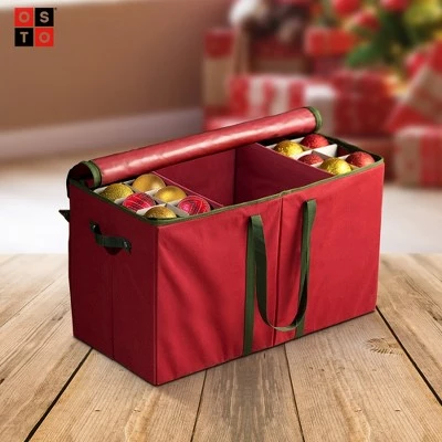 OSTO Multi-featured Christmas Ornament and Figurine Storage Container with Pockets, Dividers, & Card Slot. Fits 80 3” Holiday Ornaments 5 OSTO Multi-featured Christmas Ornament and Figurine Storage Container with Pockets, Dividers, & Card Slot. Fits 80 3” Holiday Ornaments - Image 3