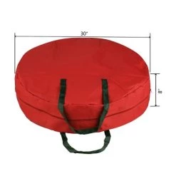 Wreath Storage Bag- 30" Round-Protect Holiday, Easter, Fall & Christmas Artificial Wreaths-Red Zippered Canvas Tote with Handles by Hastings Home -Christmas Storage Sales GUEST 5eb469c5 bbc3 45ef bd07 034b122f46d4