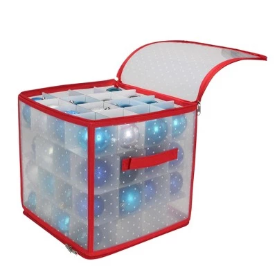 Northlight 12.5" Transparent Zip Up Christmas Storage Box - Holds 64 Ornaments 3 Northlight 12.5" Transparent Zip Up Christmas Storage Box - Holds 64 Ornaments