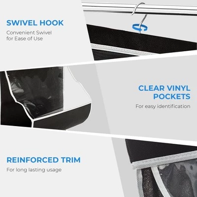 OSTO Hanging Purse Organizer; 2-Sided, 8 Pockets, Swivel Hook; Closet Handbag Holder and Organizer for 8 Purses 4 OSTO Hanging Purse Organizer; 2-Sided, 8 Pockets, Swivel Hook; Closet Handbag Holder and Organizer for 8 Purses - Image 2