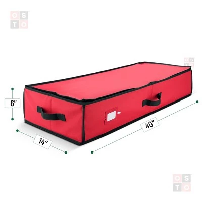 OSTO Premium Underbed Wrapping Paper Organizer with Interior Pockets Fits 18-24 40” Rolls. 600D Oxford Polyester Tear Proof Material 3 OSTO Premium Underbed Wrapping Paper Organizer with Interior Pockets Fits 18-24 40” Rolls. 600D Oxford Polyester Tear Proof Material - Image 2