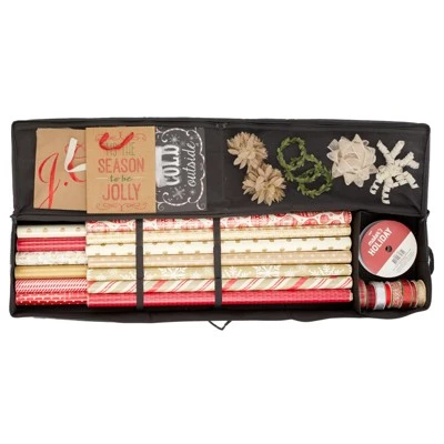 mDesign Long Gift Wrap Storage Bag with Handles and Zipper Lid 6 mDesign Long Gift Wrap Storage Bag with Handles and Zipper Lid - Image 4