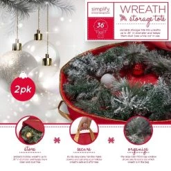 36in Wreath Bag with Window Red - Simplify -Christmas Storage Sales GUEST 65463874 8750 4edc b38d 0e2e77865a8f
