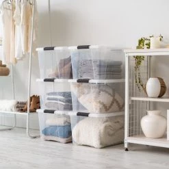 Front Page 14 IRIS USA Plastic Storage Bin with Lid and Secure Latching Buckles