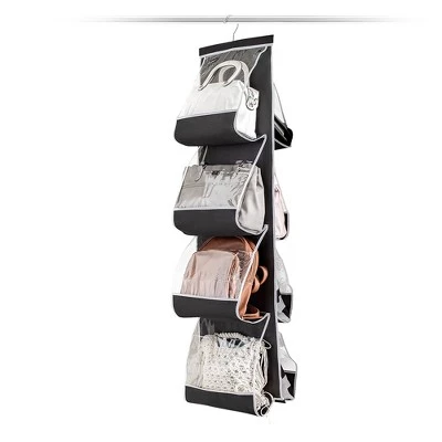 OSTO Hanging Purse Organizer; 2-Sided, 8 Pockets, Swivel Hook; Closet Handbag Holder and Organizer for 8 Purses 6 OSTO Hanging Purse Organizer; 2-Sided, 8 Pockets, Swivel Hook; Closet Handbag Holder and Organizer for 8 Purses - Image 4