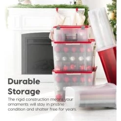 IRIS USA Ornament Storage Box, Plastic Organization Container Bin, Clear/Red 13 IRIS USA Ornament Storage Box, Plastic Organization Container Bin, Clear/Red -Christmas Storage Sales GUEST 6f63ceae 73bb 4cd2 b69b 4ad2e49a2216