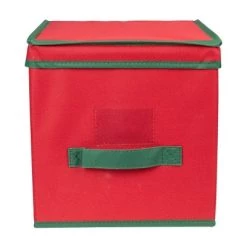 Northlight 13β Red and Green Christmas Ornament Storage Box with Removable Dividers