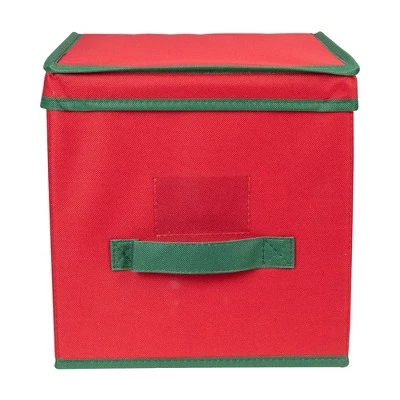 Northlight 13” Red and Green Christmas Ornament Storage Box with Removable Dividers 3 Northlight 13” Red and Green Christmas Ornament Storage Box with Removable Dividers