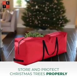 OSTO Premium Christmas Tree Storage Bag for Disassembled Trees up to 9 Feet, Tear Proof 600D Oxford 65 x 15 x 30