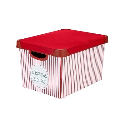 Simplify Ornament Tote Organizer Red Striped 3 Simplify Ornament Tote Organizer Red Striped