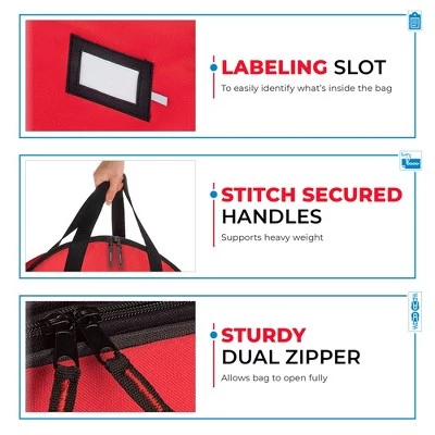 OSTO Christmas Wreath Storage Bag Holder, Tear Proof Extra Strong 600D Oxford Fabric, Year-round Artificial Wreaths Storage Protection 4 OSTO Christmas Wreath Storage Bag Holder, Tear Proof Extra Strong 600D Oxford Fabric, Year-round Artificial Wreaths Storage Protection - Image 2