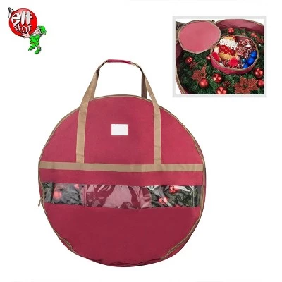 Elf Stor 48" Ultimate Holiday Christmas Wreath Storage Bag Red 4 Elf Stor 48" Ultimate Holiday Christmas Wreath Storage Bag Red - Image 2