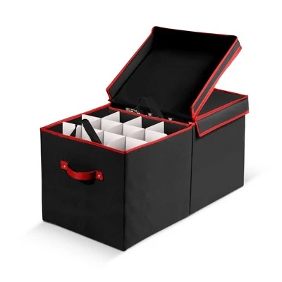 OSTO Large Christmas Decorative Ornament Storage Box with Lid Fits 128 Holiday Ornaments of 3 in. Tear Proof, Waterproof 600D Polyester 7 OSTO Large Christmas Decorative Ornament Storage Box with Lid Fits 128 Holiday Ornaments of 3 in. Tear Proof, Waterproof 600D Polyester - Image 5