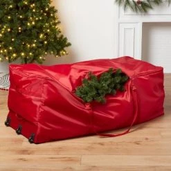 Christmas Tree Storage Bag with Wheels up to 12ft Red - Wondershop™