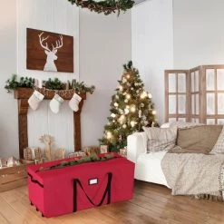 Hastings Home Rolling Christmas Tree Storage Bag - Red -Christmas Storage Sales GUEST 86ebcb64 b5f9 48fe 8394 966e31fe9ce9