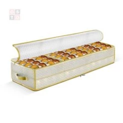 OSTO Underbed Christmas Ornament Storage Box with Trays Stores Up to 96 Holiday Ornaments of 3 in; Waterproof Vinyl with Carry Handles -Christmas Storage Sales GUEST 932f0fe7 a43b 4a2f 8d50 3636328fb271